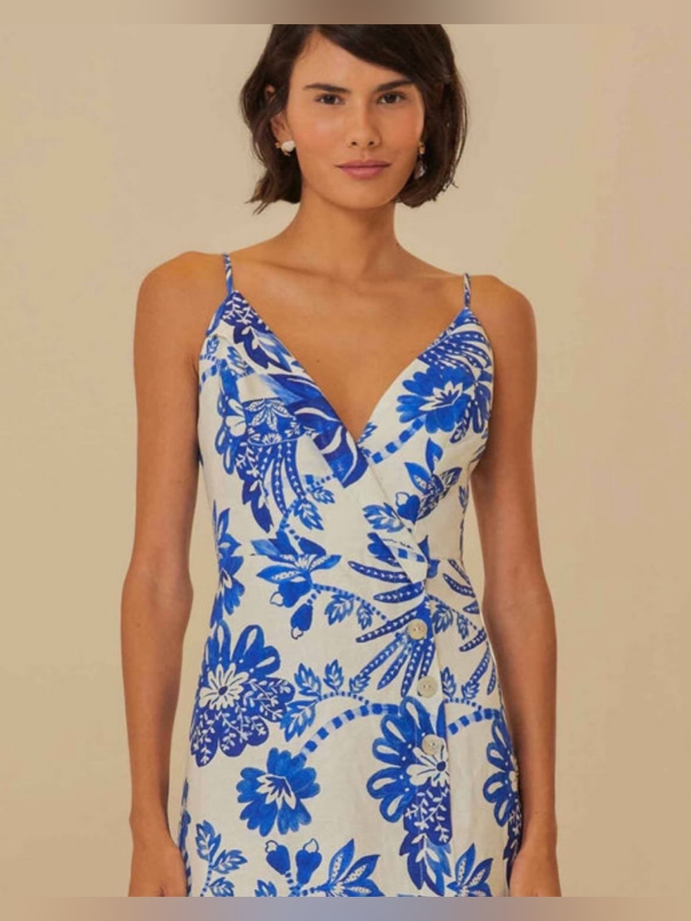FARM Rio Blue and White Floral Mini Dress